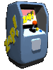 a gif of a blue and yellow arcade machine